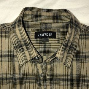 Zanerobe rugger cut sleeve plaid shirt